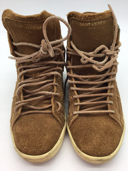 LUXURY Saint Laurent Paris Size 4.5 Brown Shoes