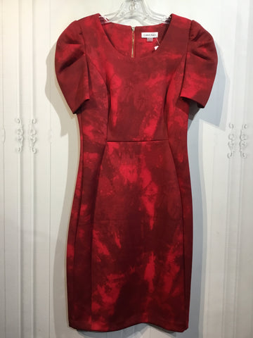 Calvin Klein Size S/4 Red DRESS/1 PIECE