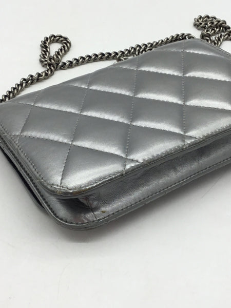 LUXURY Balenciaga Size Small Silver Purses/Wallets