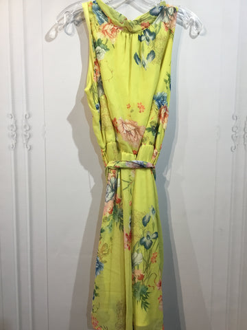 New York & Co Size M/8-10 Yellow & Floral Dress