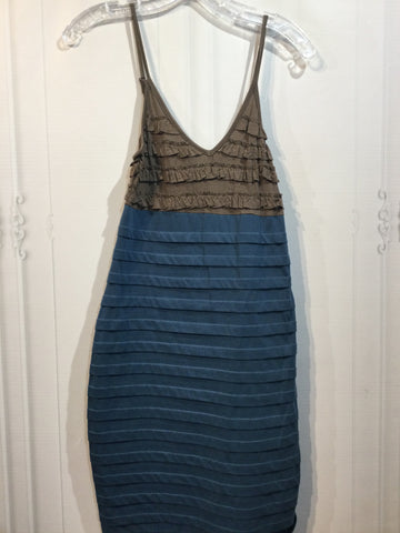 Esley Size S/4-6 Brown & Blue Dress