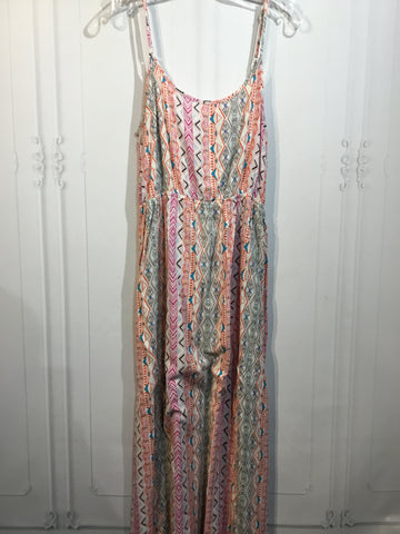 Pink Rose Size Large White DRESS/1 PIECE