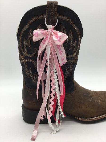 Pink Cowgirl Boot Bow - Barbie Ribbon