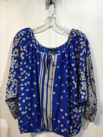Express Size S/4-6 Blue & Taupe Tops