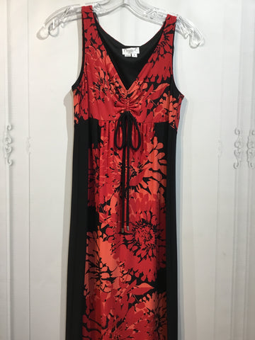 Maggy L Size S/4-6 Black/Red/Orange Dress