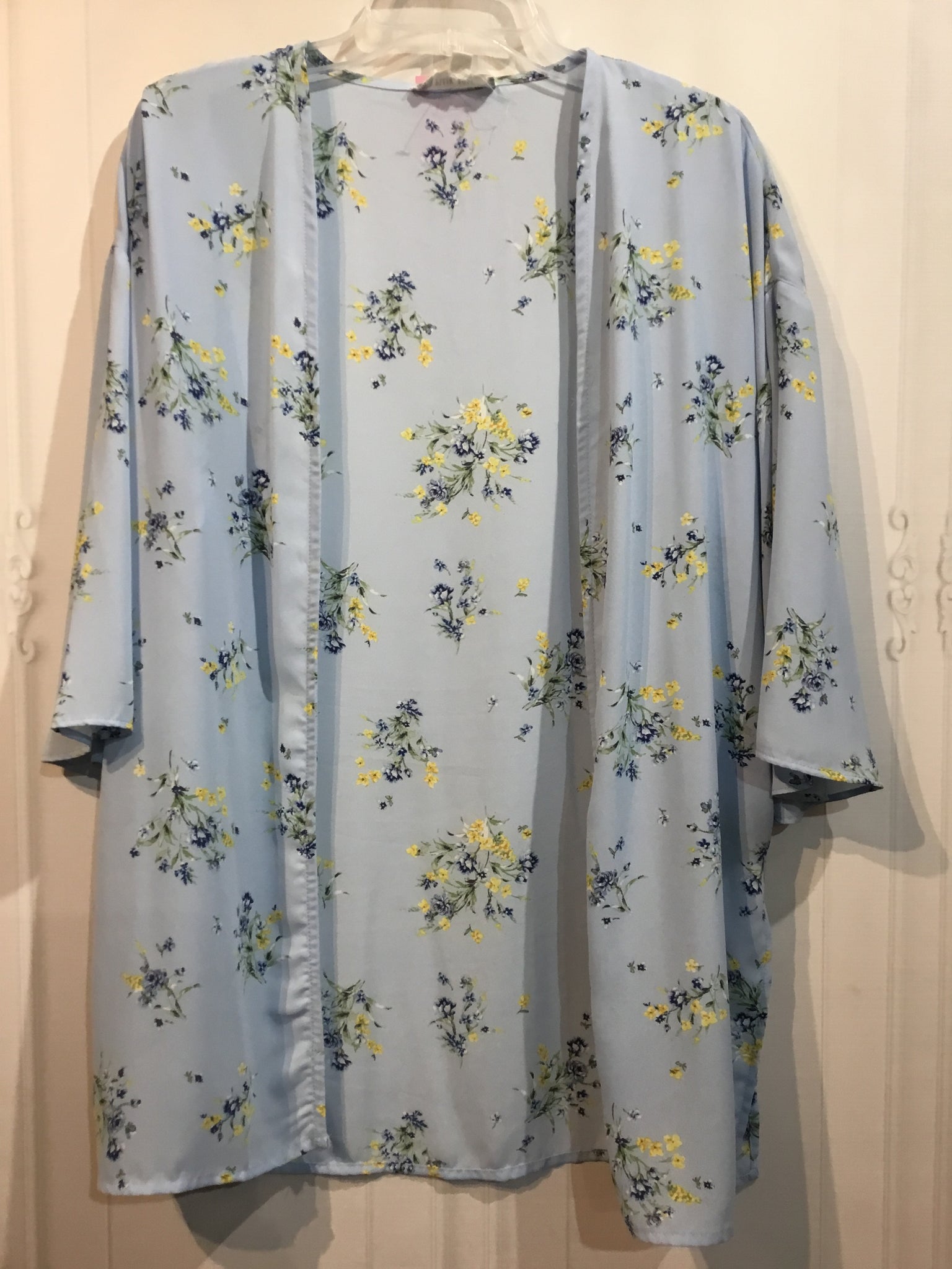 Pink Rose Size Large Blue Tops