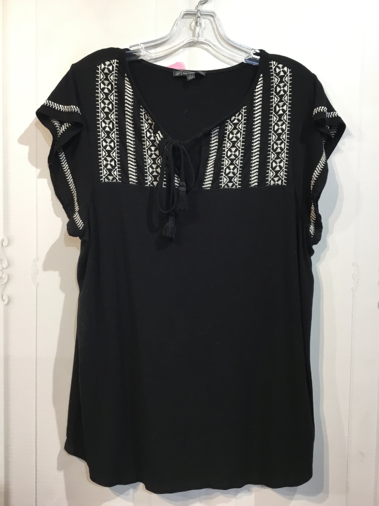 Adrianna Papell Size Large Black Tops