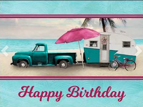 Birthday Card: Hope your special day finds you in a sun and sand state...