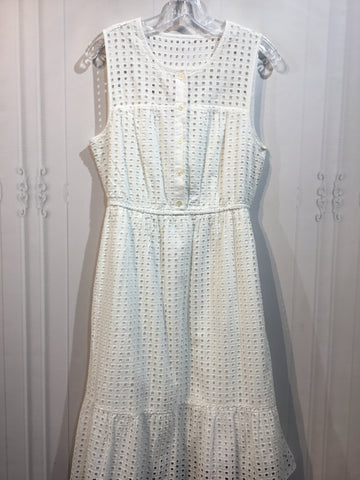 JCREW Size M/8-10 White Dress