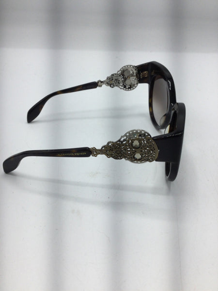 Alexander McQueen Size One Size Brown/Brass/Silver Sunglasses
