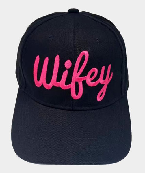 "Wifey"   Message Baseball Cap -  Black