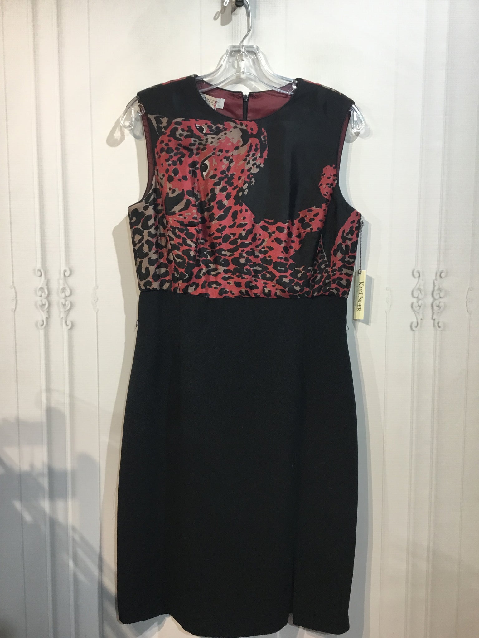 Kay Unger Size M/8-10 Black/Red/Beige Dress