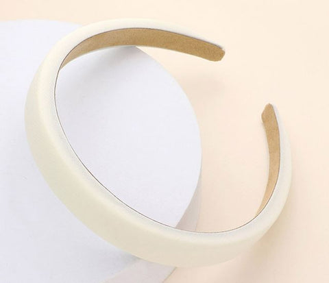 Solid Padded Headband -  Ivory