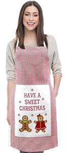 "Have a Sweet Christmas"   Message Gingerbread Men Apron
