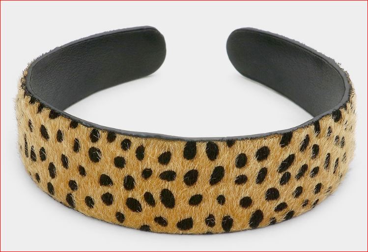Cheetah Patterned Headband - Brown