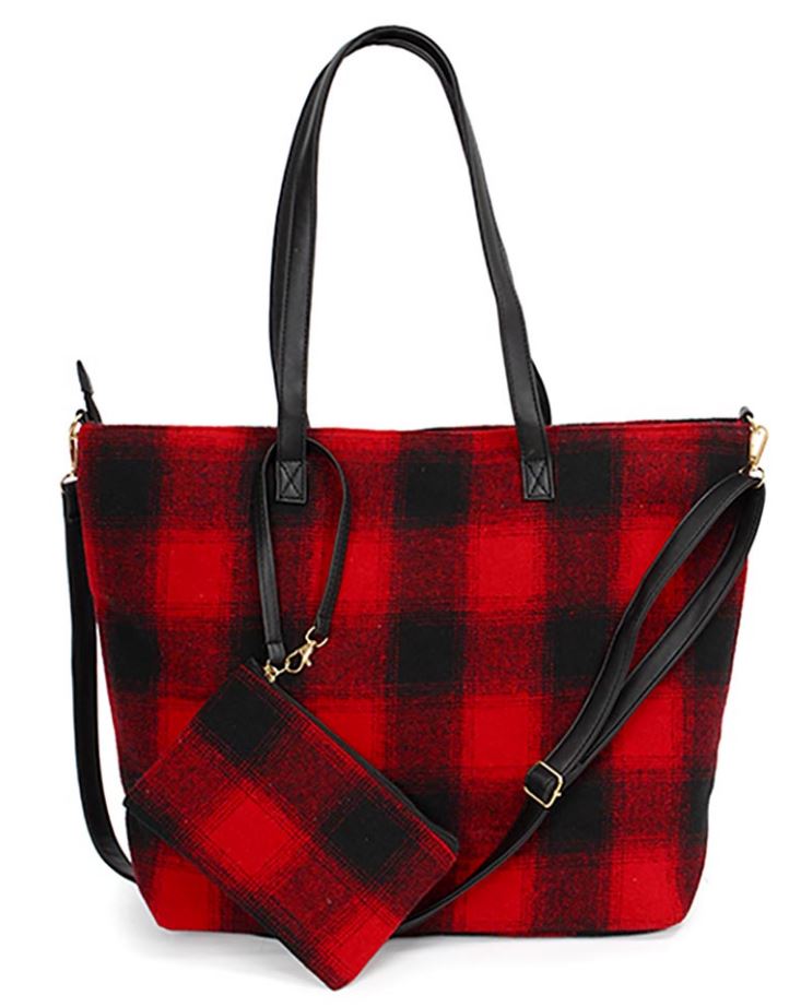 Buffalo Check Weekend Tote Bag - Red