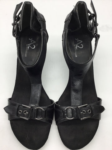 A2 by Aerosoles Size 8 Black Sandals