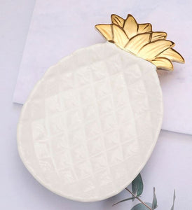 Pineapple   Jewelry Dish - White