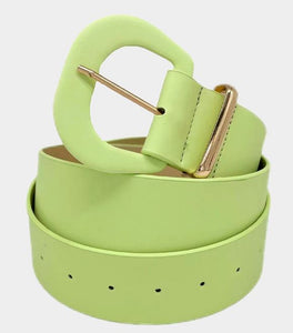Sold Faux Leather Belt - Green