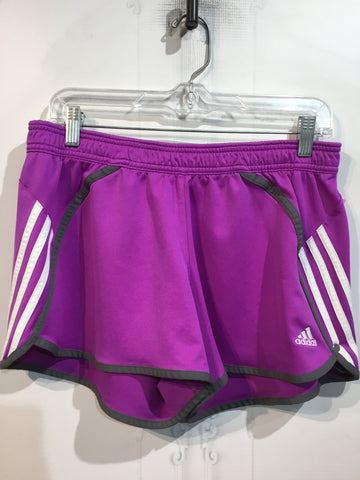 Adidas Size L/12-14 Purple/Grey/White Print Athletic Wear