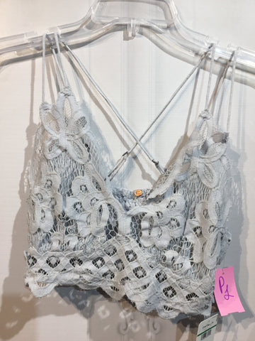 Free People Size L/12-14 Light Grey Tops