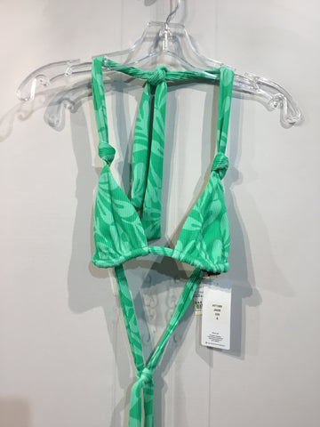 HURLEY Size S/4-6 Green Print Bathing Suit