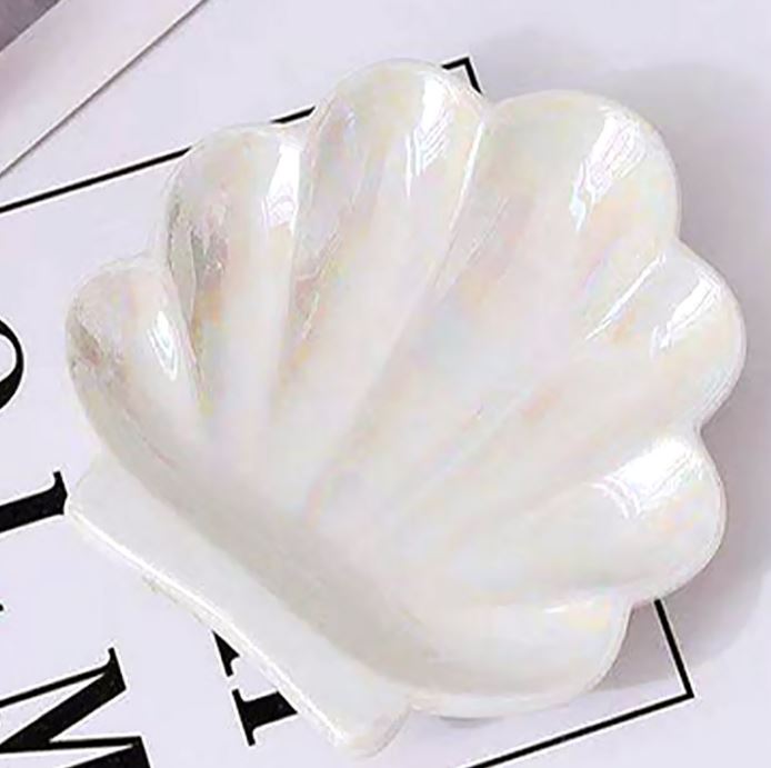 Shell   Jewelry Dish -  White