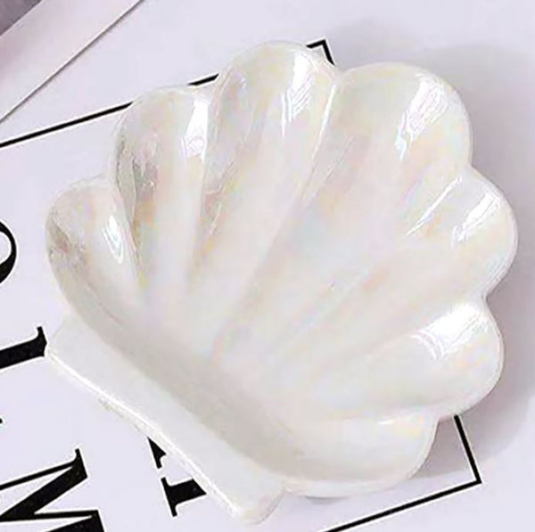 Shell   Jewelry Dish -  White