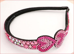 Bling Double Heart Headband - Pink