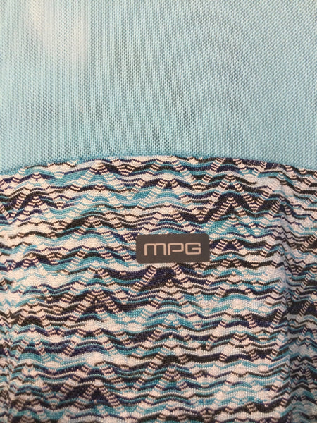MPG Size Medium Aqua Print Athletic Wear