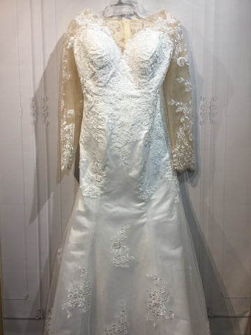 No Label Size 12 White & Nude Wedding Dress