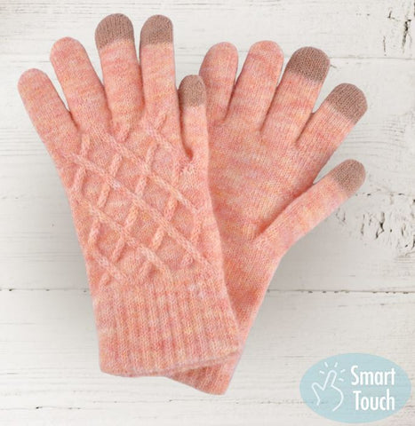 Soft Knit Touch Smart Gloves - Coral