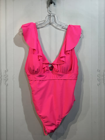 No Label Size XL/16-18 Hot Pink Bathing Suit