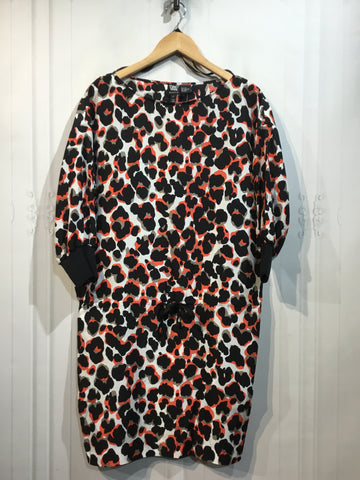 WORTH Size S/4-6 White/Black/Taupe/Orange Dress
