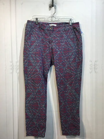 CABI Size M/8-10 Grey/Pink/Navy Pants