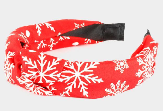 Snowflake Burnout Knot Headband - Red