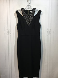 Calvin Klein Size M/8-10 Black & Silver Dress