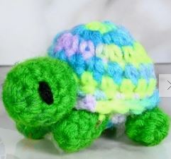 Hand Knitted Turtle - Multi Colored