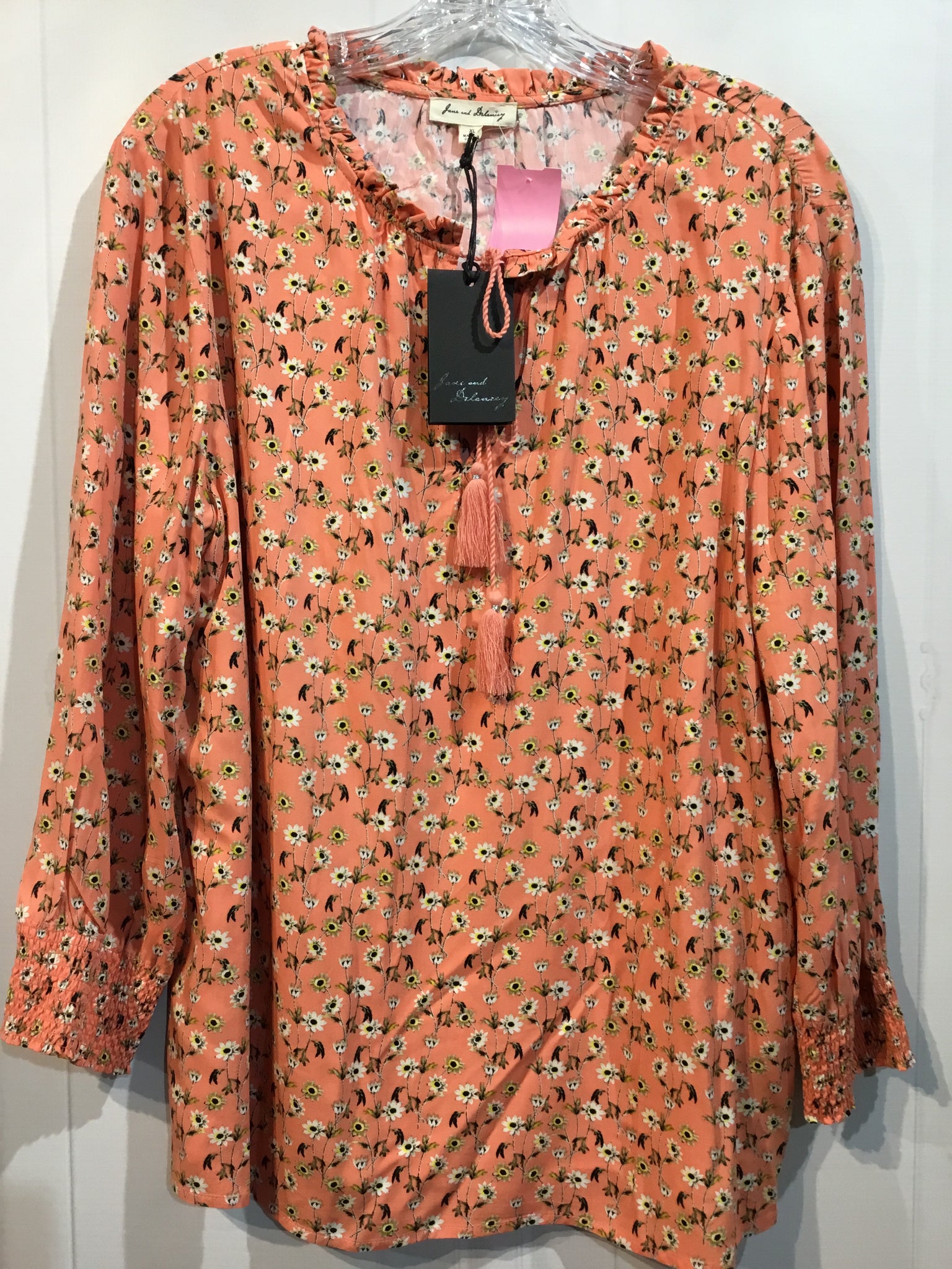 Jane and Delancey Size XL/16-18 Peach Print Tops