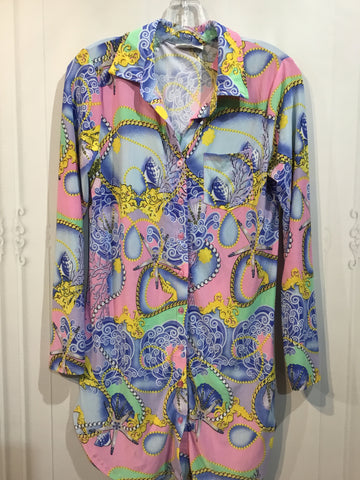 Jolie & Joy Size M/8-10 Blue/Pink/Yellow Cover Up