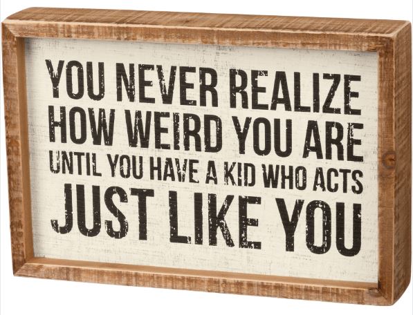 "Never Realize How Weird You Are..." Box Sign
