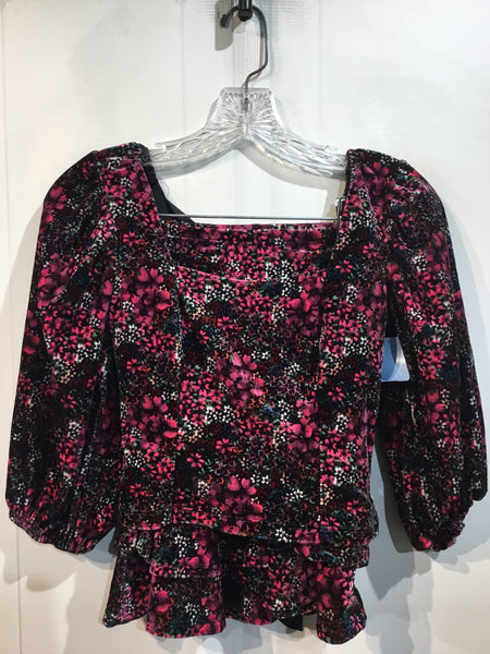 So Size XS/0-2 Black & Pink Floral Print 2 Pc Skirt & Top