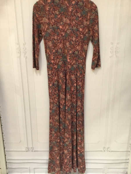 Peruvian Connection Size XS Maroon/Pink/Teal Print Dress